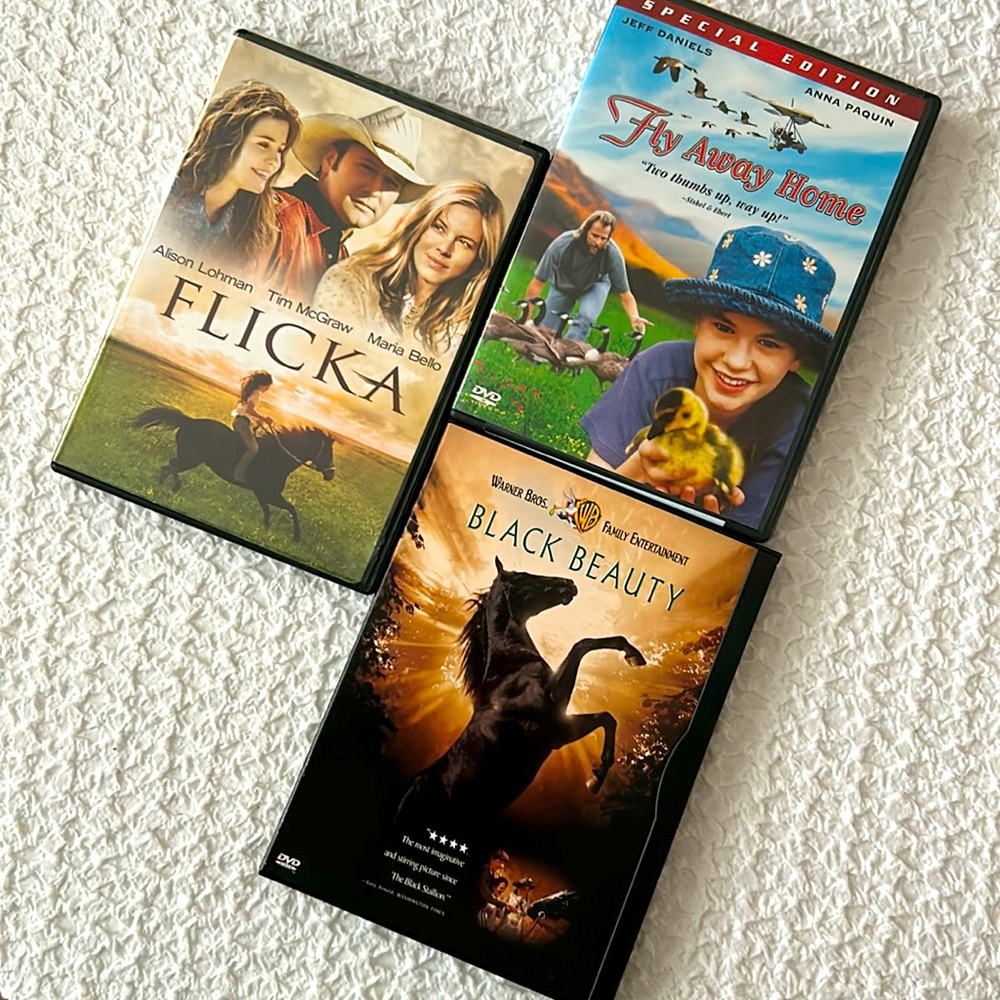 3 Movie Bundle! Black Beauty, Flicka & Fly Away Home